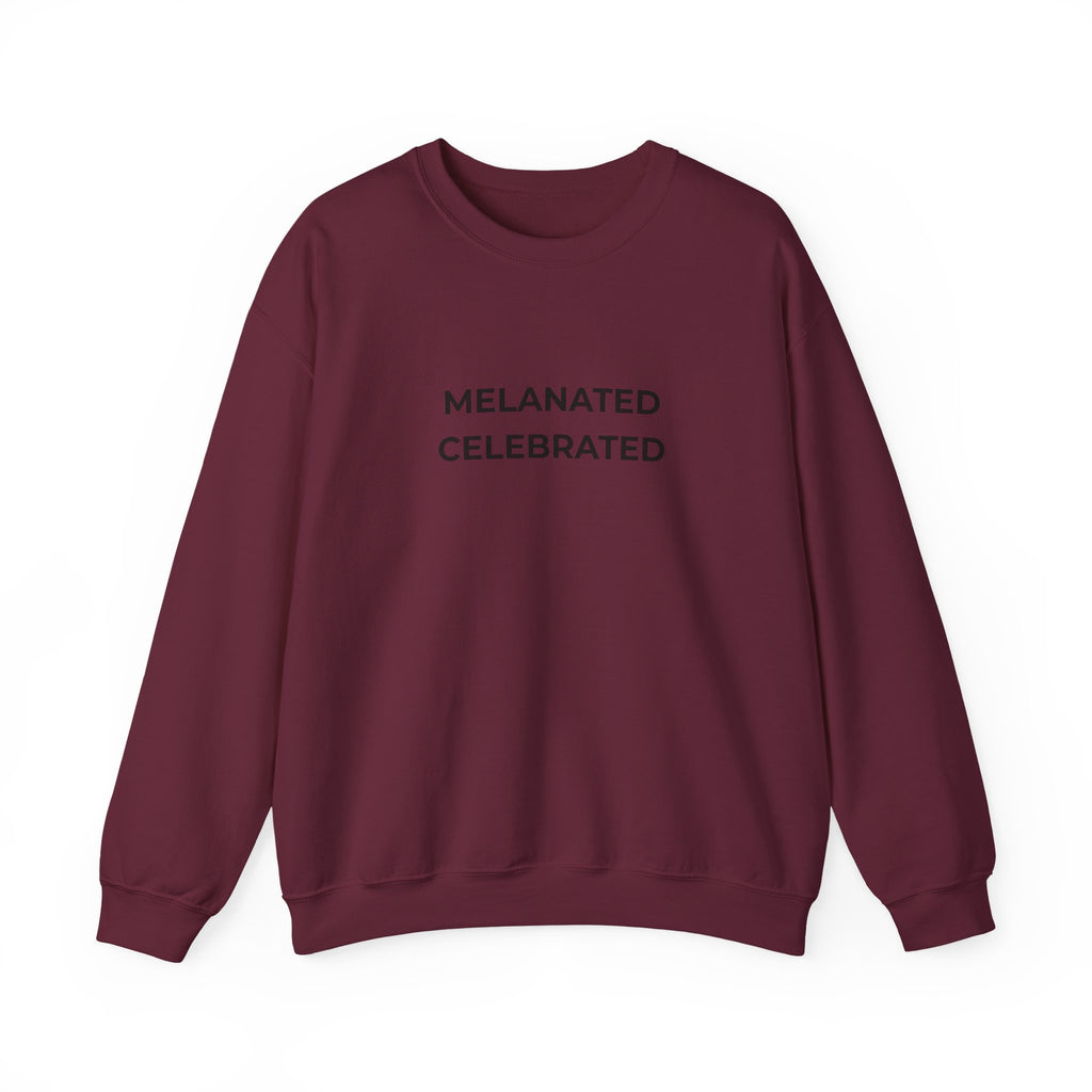 Melanated Celebrated Crewneck Sweatshirt (Center Design)